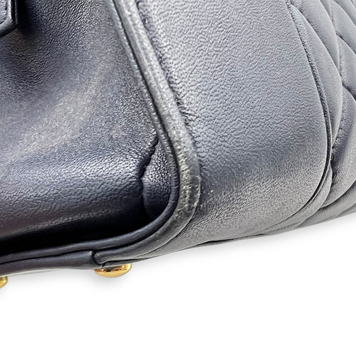 Chanel CC Shoulder Bag Blue in Calfskin, Gold hardware_14