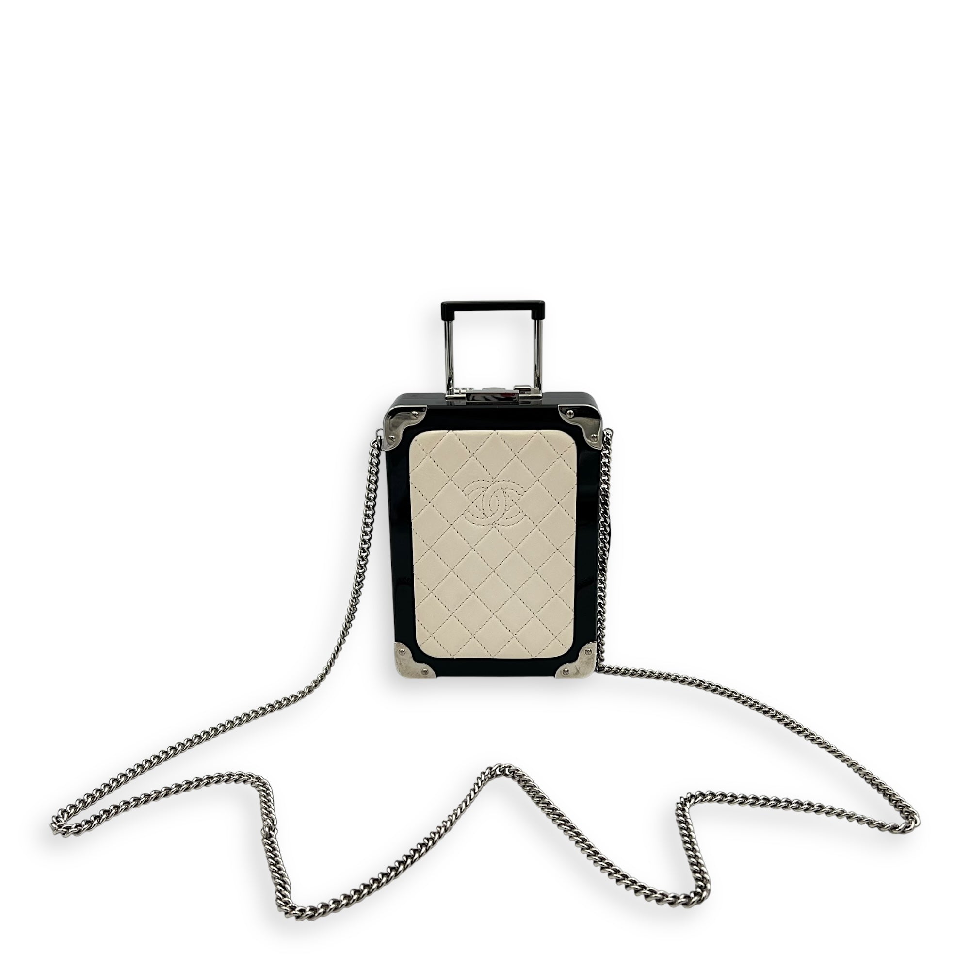 Chanel Minaudiere Trolley  Clutch White in Others, Silver hardware_14