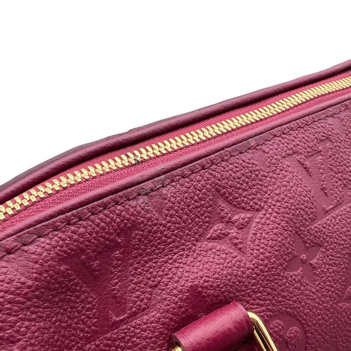 Louis Vuitton Speedy Bandouliere Top Handle Bag Red in Monogram Empreinte Leather, Gold hardware_14