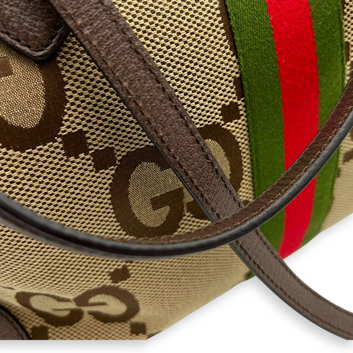 Gucci GG Tote Bag Brown in Canvas, Gold hardware_13