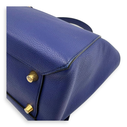 Celine Belt Bag Top Handle Bag Blue in Calfskin, Gold hardware_6