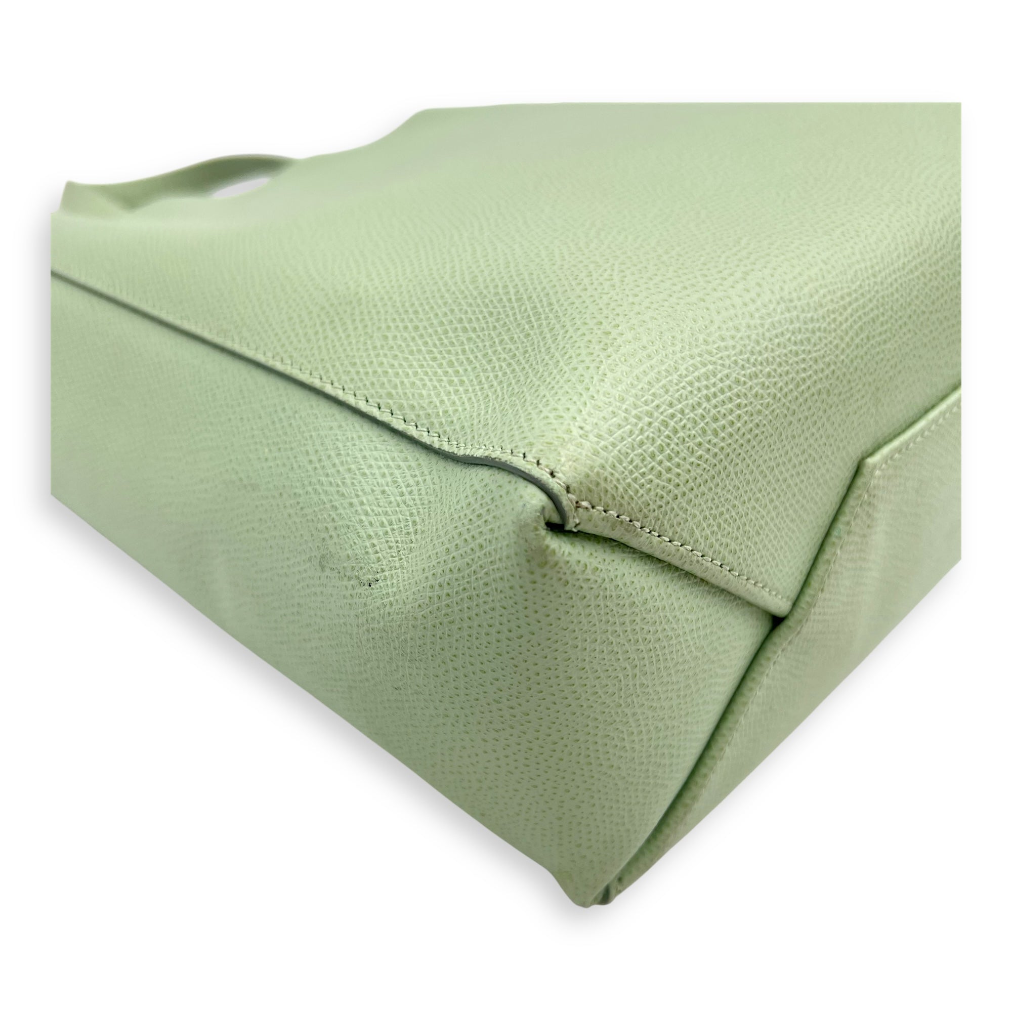 Celine 2 way bag Tote Bag Green in Calfskin, Gold hardware_14