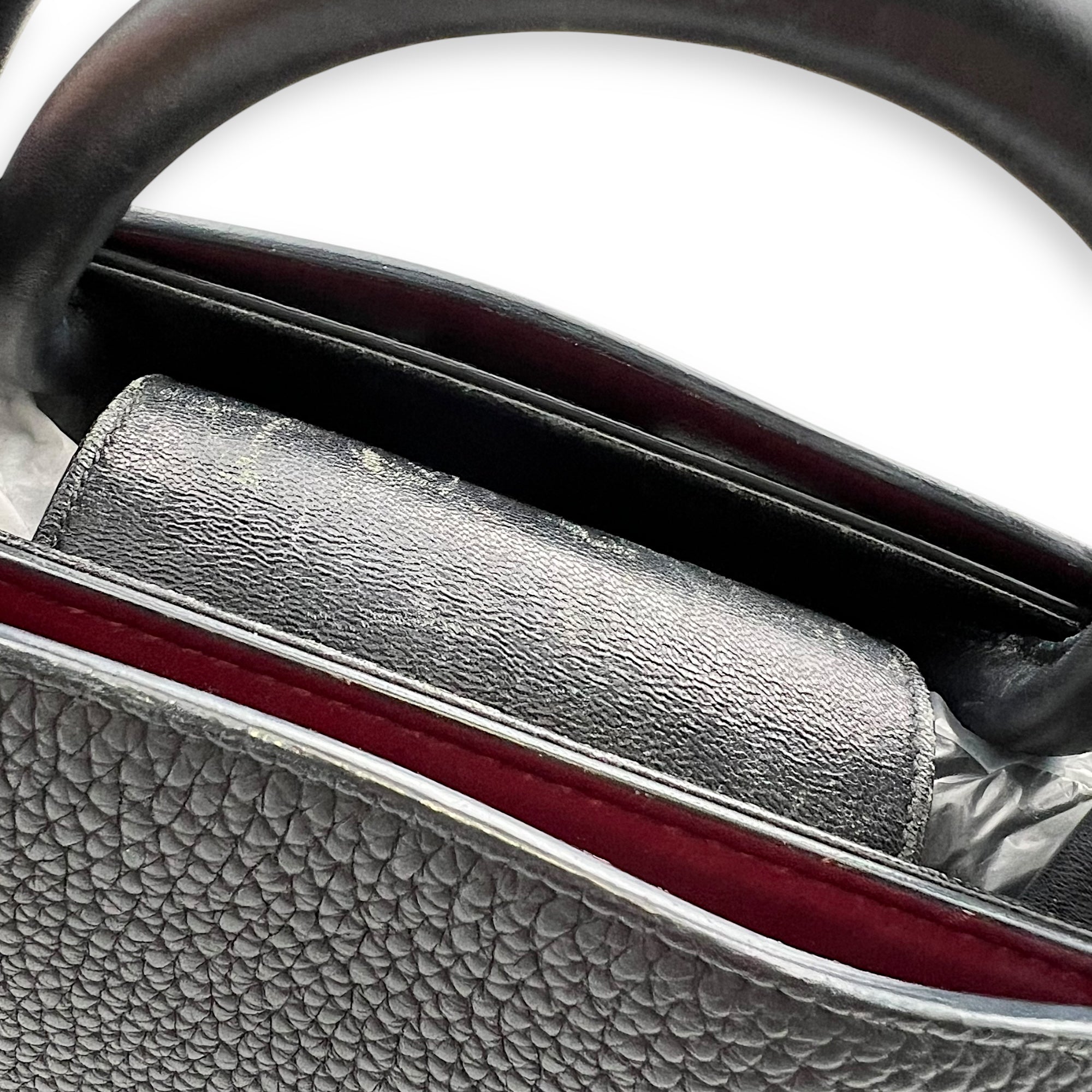 Dior Diorever Top Handle Bag Black in Calfskin, Silver hardware_14