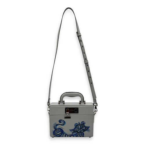 Dior Kenny Scharf Vanity Top Handle Bag Grey in Calfskin, Silver hardware_4
