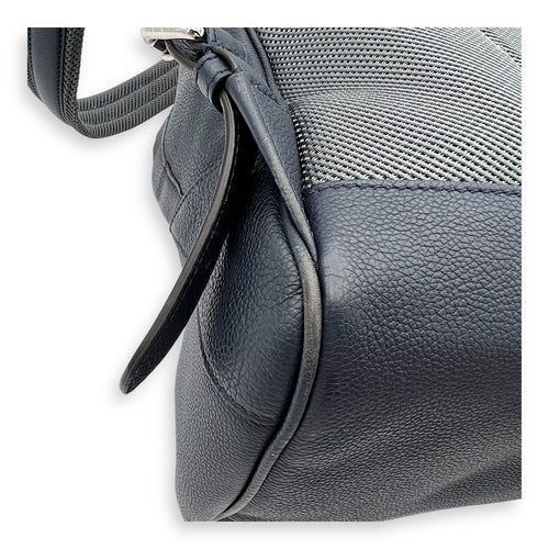 Fendi Chiodo Backpack Blue in Calfskin, Silver hardware_3