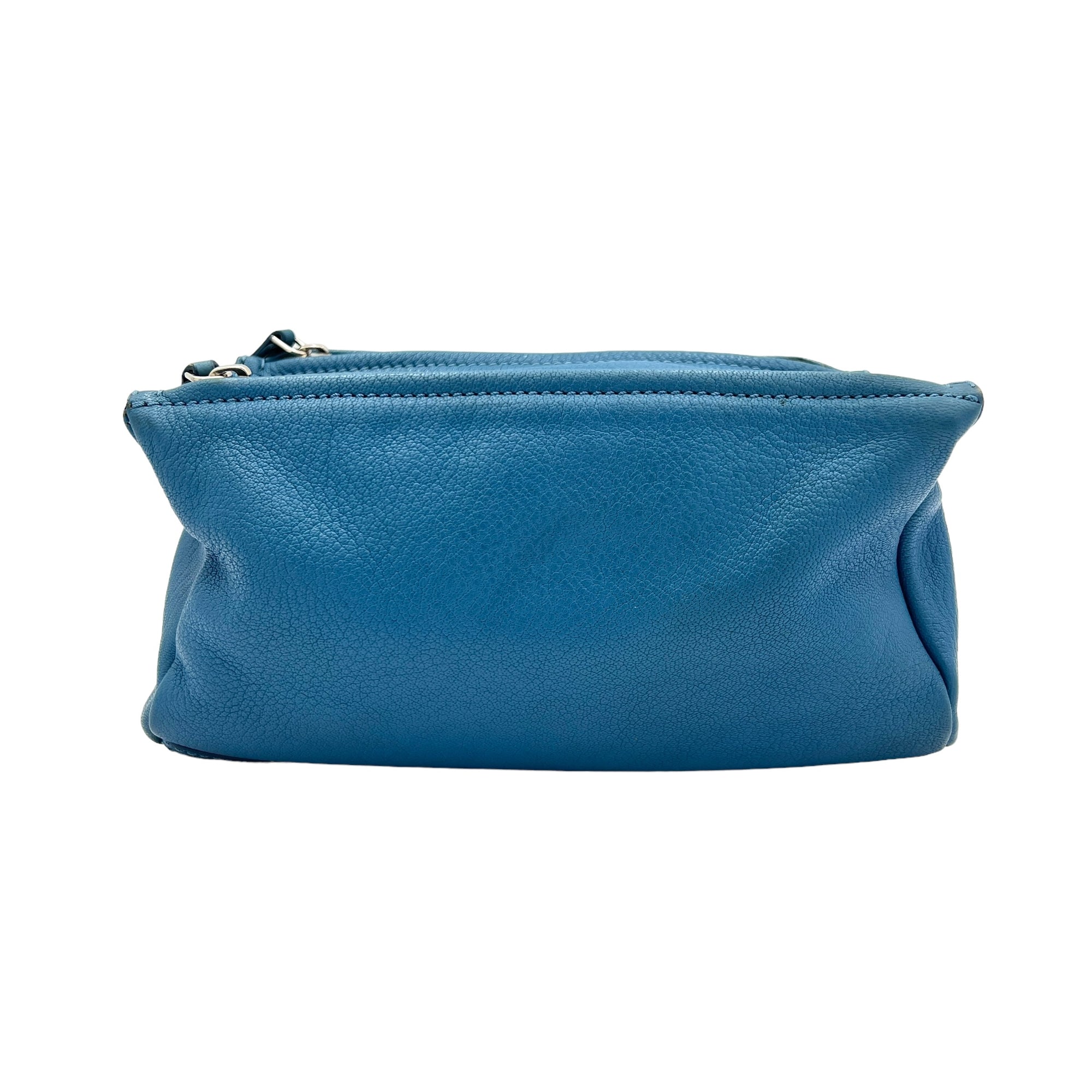 Pandora Crossbody Bag Mini Blue in Calfskin , Silver Hardware