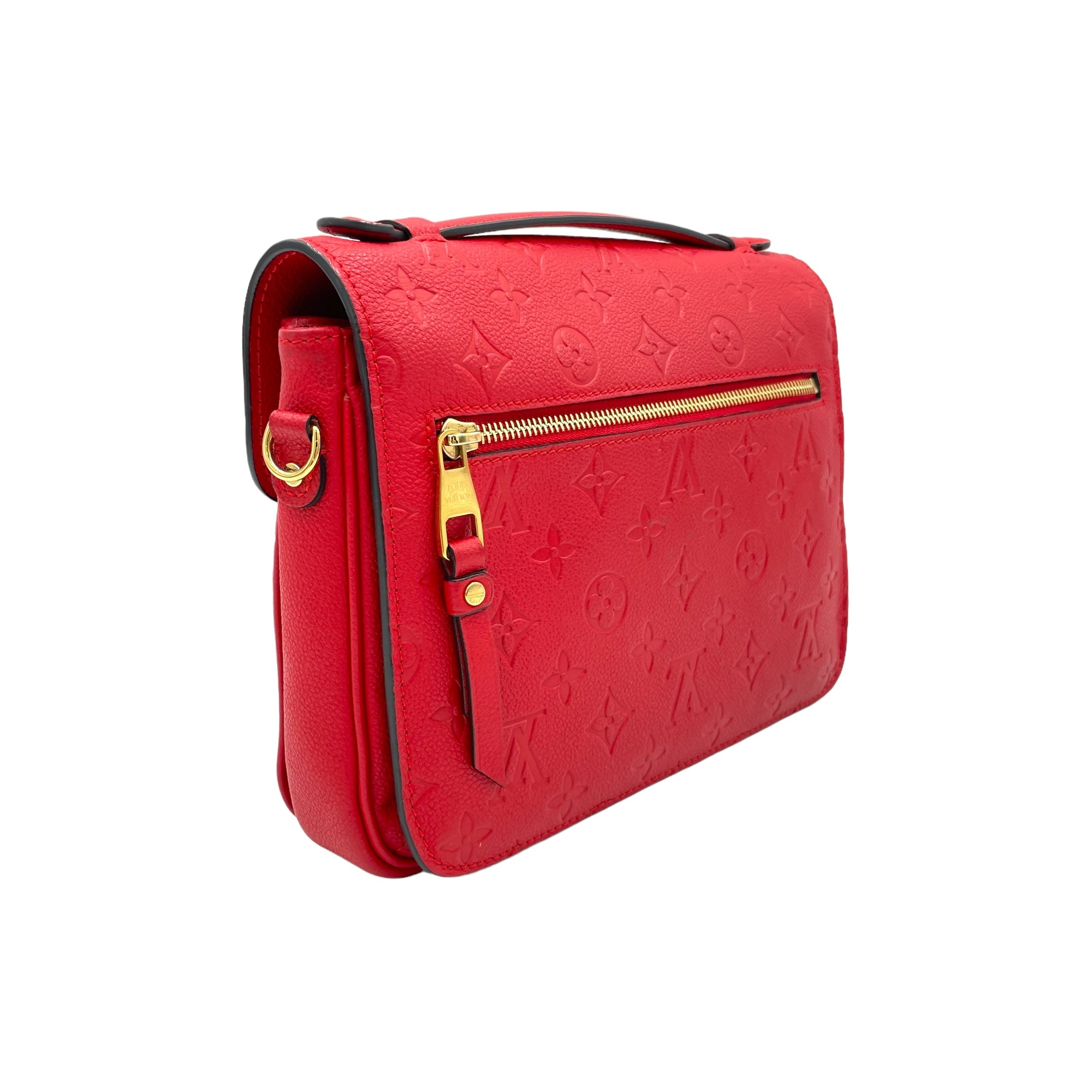 Metis Red Crossbody Bag in Monogram Empreinte Leather, Gold hardware