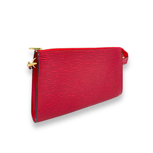 Pochette Accessoires Red Shoulder Bag in Epi Leather, Gold hardware