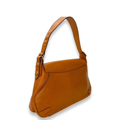 Horsebit Orange Shoulder Bag in Calfskin, Rose Gold hardware