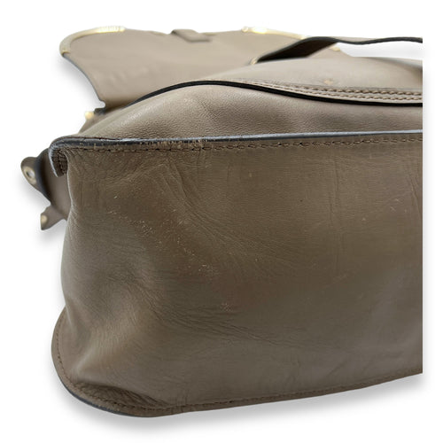 Marcie Shoulder Bag Grey in Calfskin, Light Gold hardware