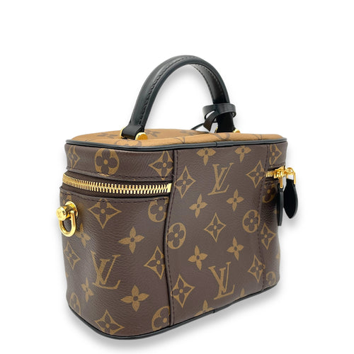 Vanity Crossbody Bag PM Brown in Monogram Coated Canvas, Gold hardware