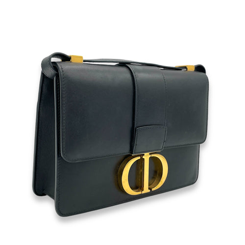 Montaigne Crossbody Bag Black in Calfskin, Gold hardware