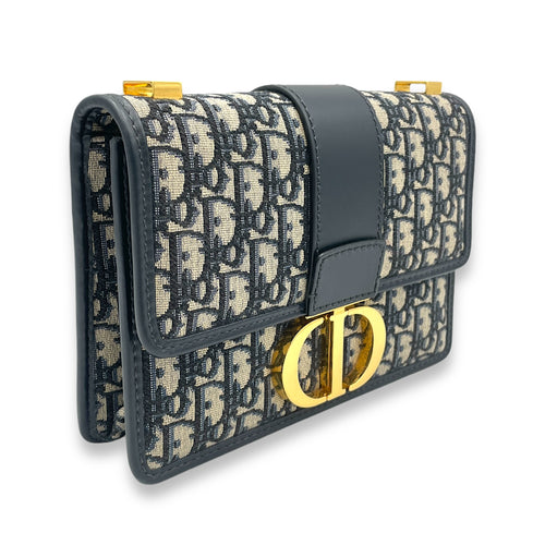 30 Montaigne Medium Shoulder bag in Jacquard, Gold Hardware