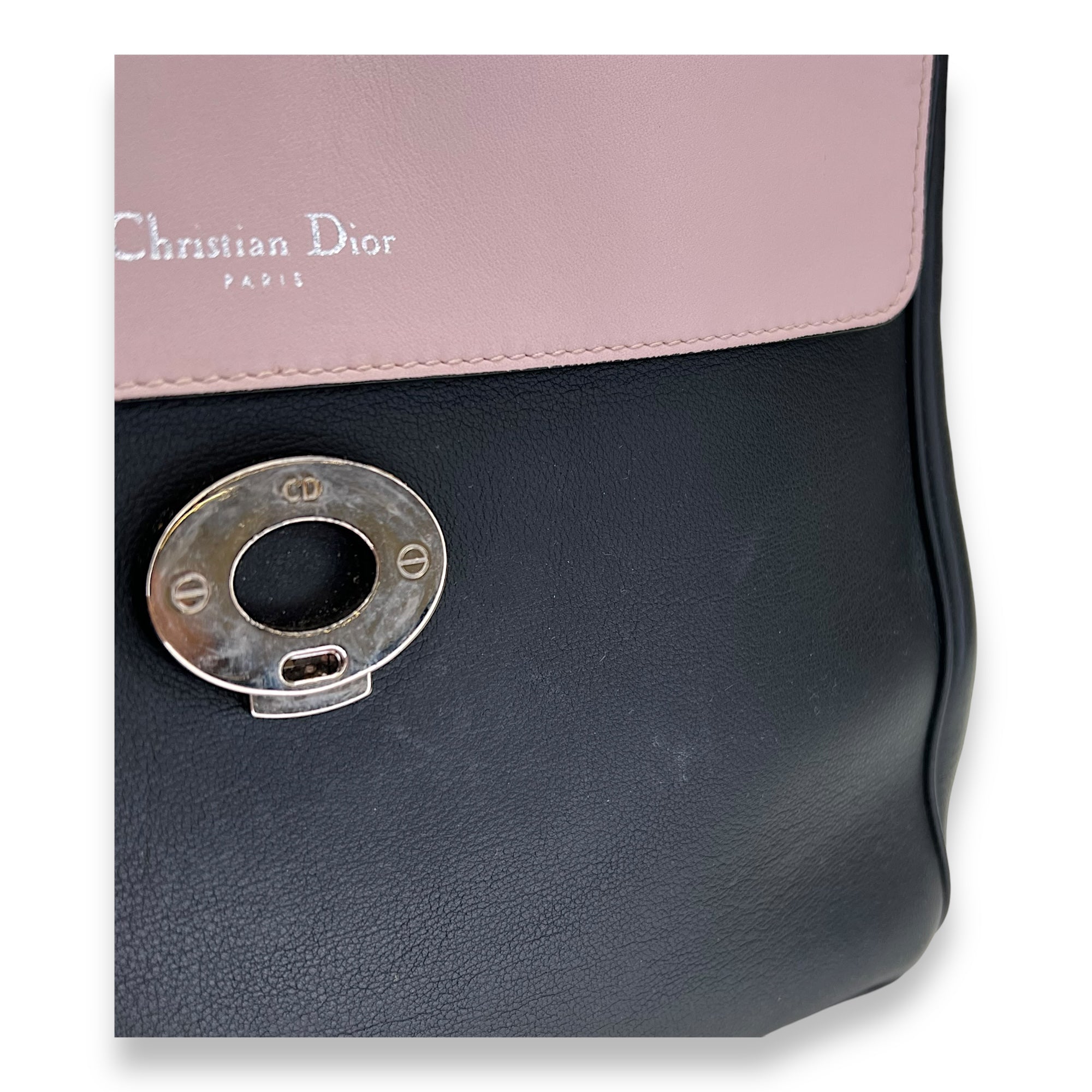 Be Dior Flap Top handle bag in Calfskin, Silver Hardware