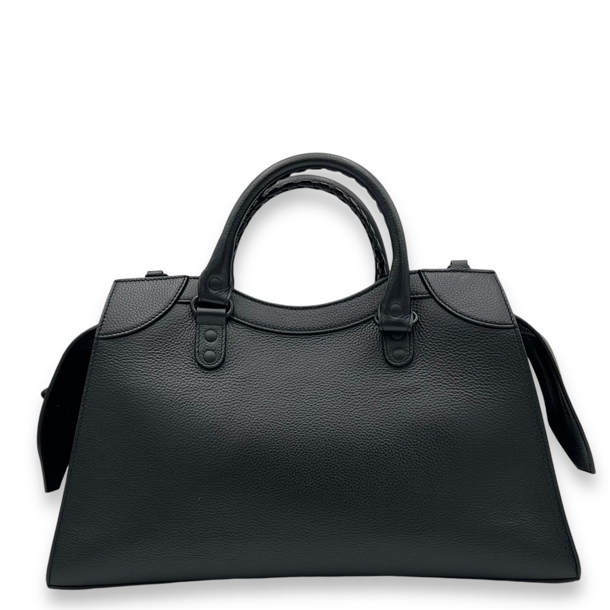 Neo Classic Top Handle Bag Black in Calfskin, Gunmetal hardware