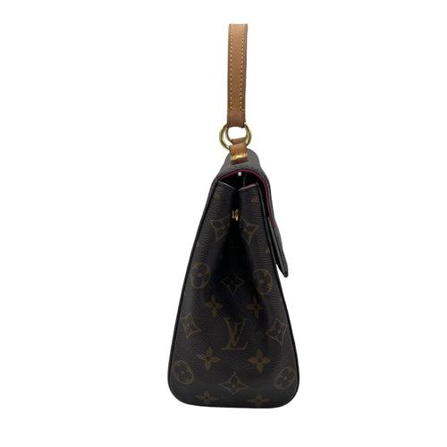 Cluny Top Handle Bag Brown in Monogram Coated Canvas, Gold hardware