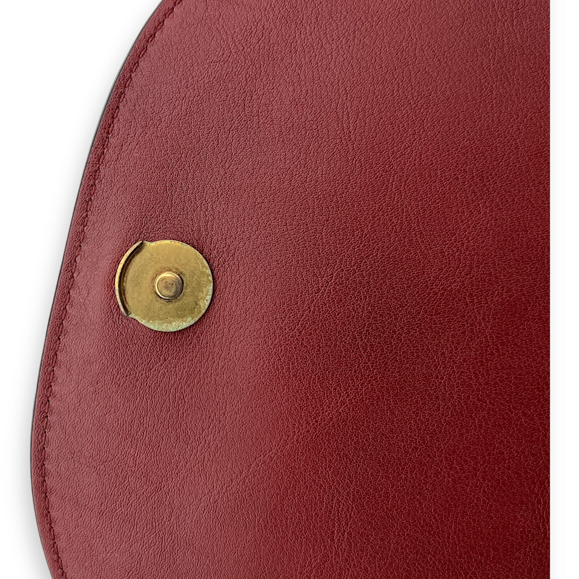 Nile Red Top Handle Bag in Calfskin, Gold hardware