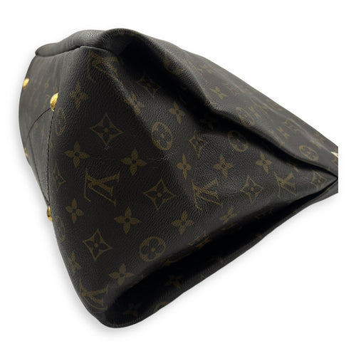 Artsy Top Handle Bag Brown in Monogram Coated Canvas, Gold hardware