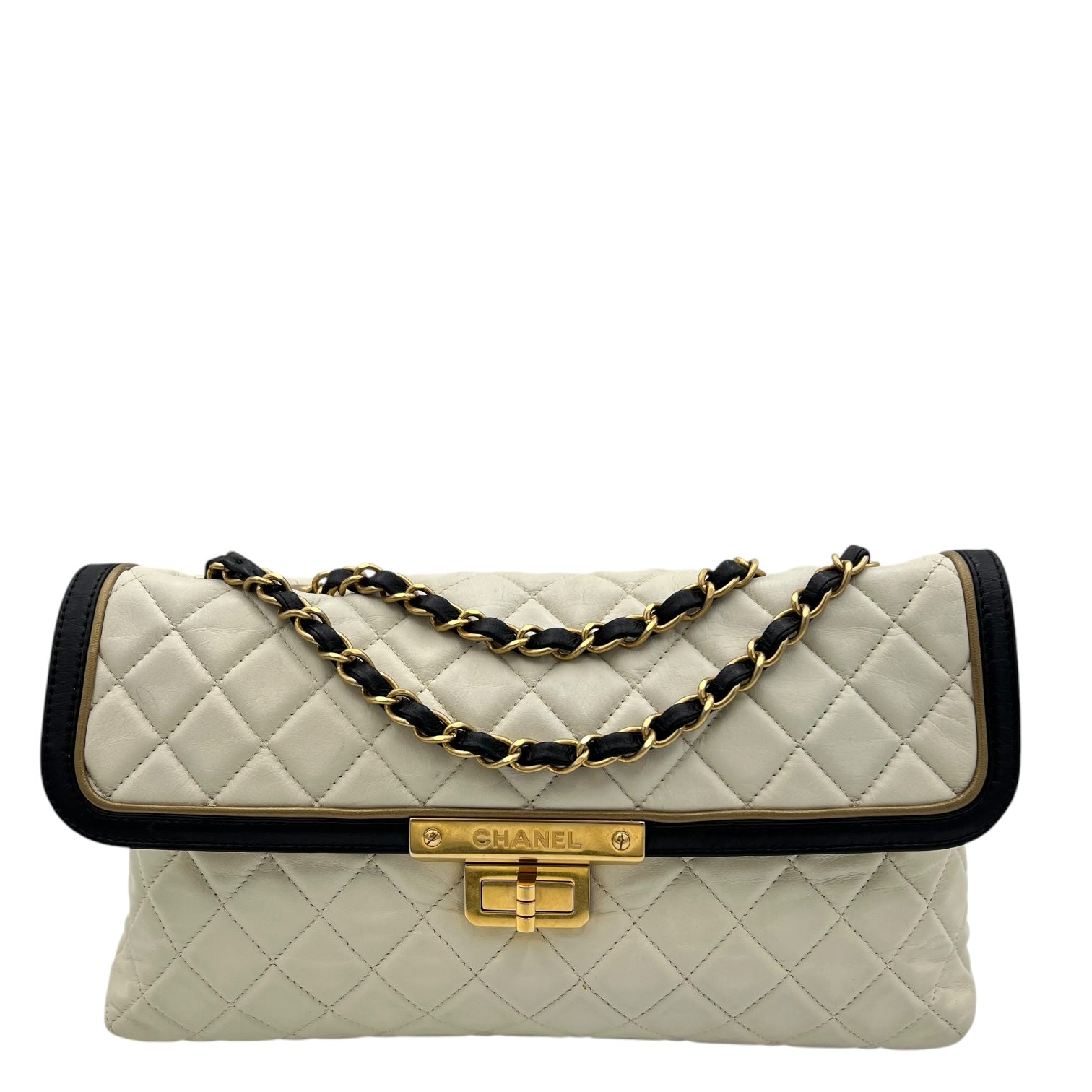 Others Shoulder Bag White in Calfskin, Gold hardware