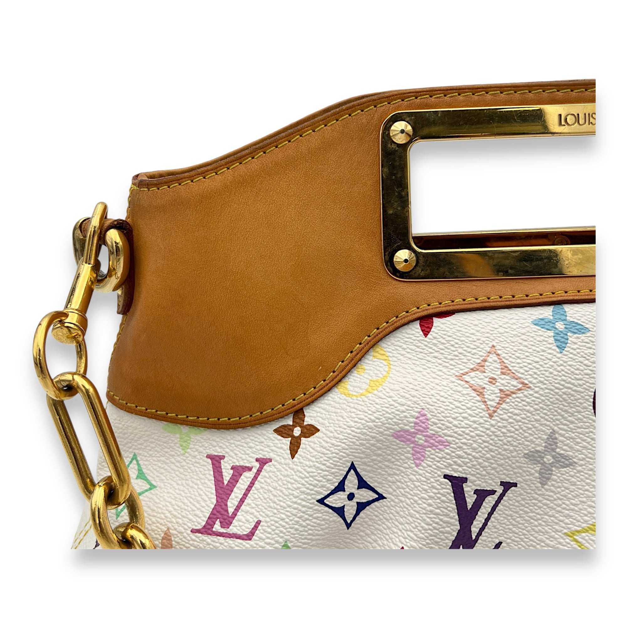 Judy Murakami Top Handle Bag Multi-colour in Monogram Coated Canvas, Gold hardware