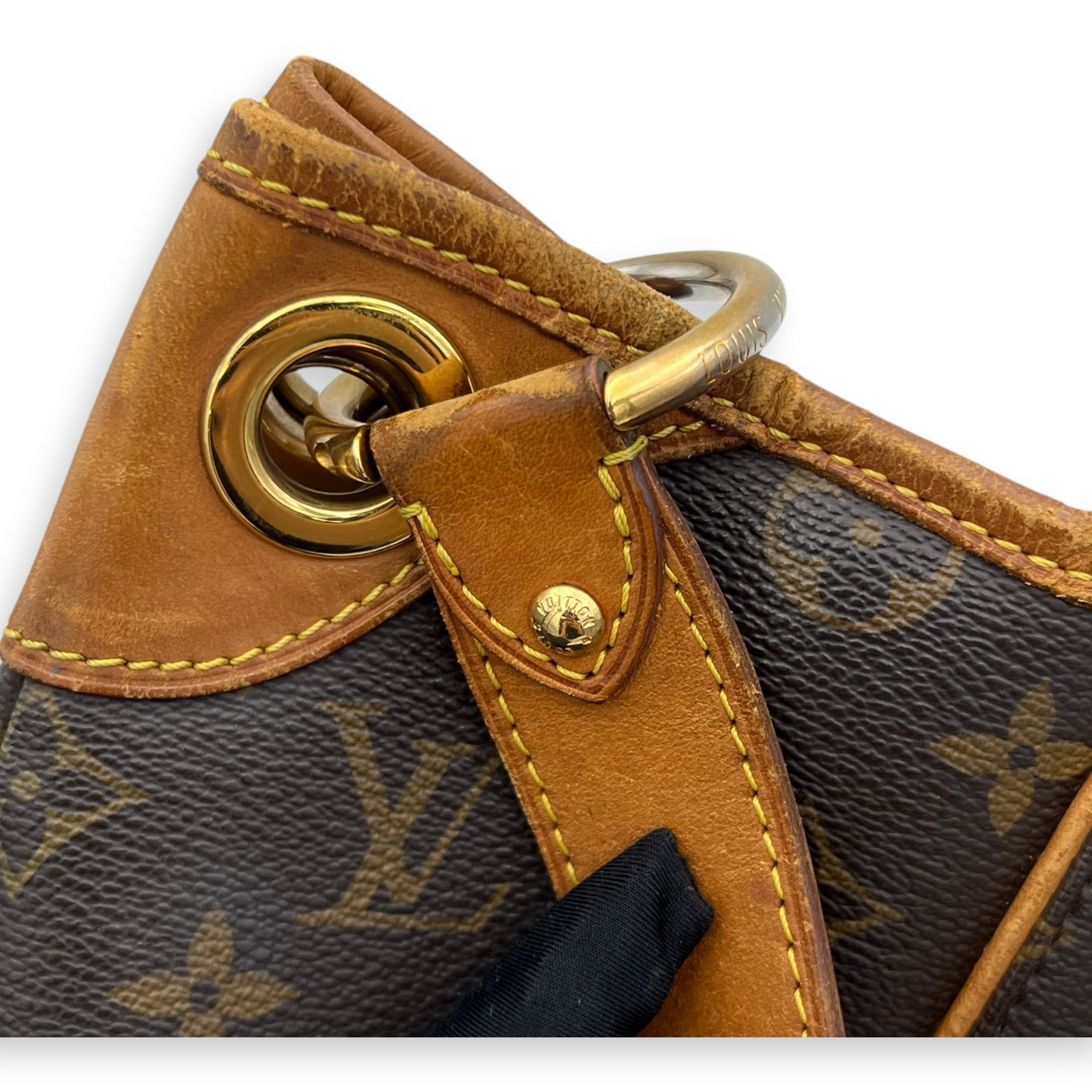 Galleria Shoulder Bag Brown in Monogram Coated Canvas, Gold hardware