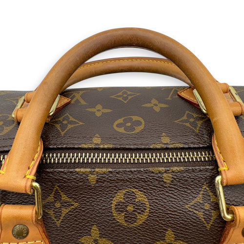 Louis Vuitton Speedy 30 Brown Top Handle Bag in Monogram Coated Canvas, Gold hardware_15