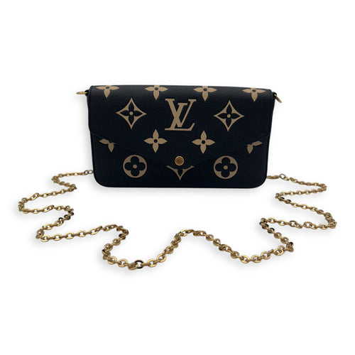 Louis Vuitton Felicie Crossbody Bag Black in Empreinte Leather, Gold hardware_15