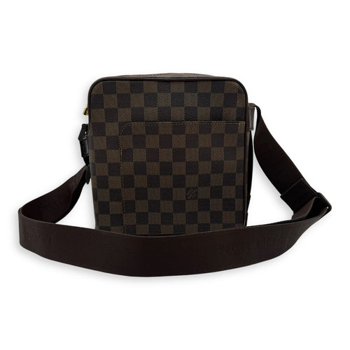 Louis Vuitton Olav Crossbody Bag PM Damier Ebene in Coated Canvas, Gold hardware_11