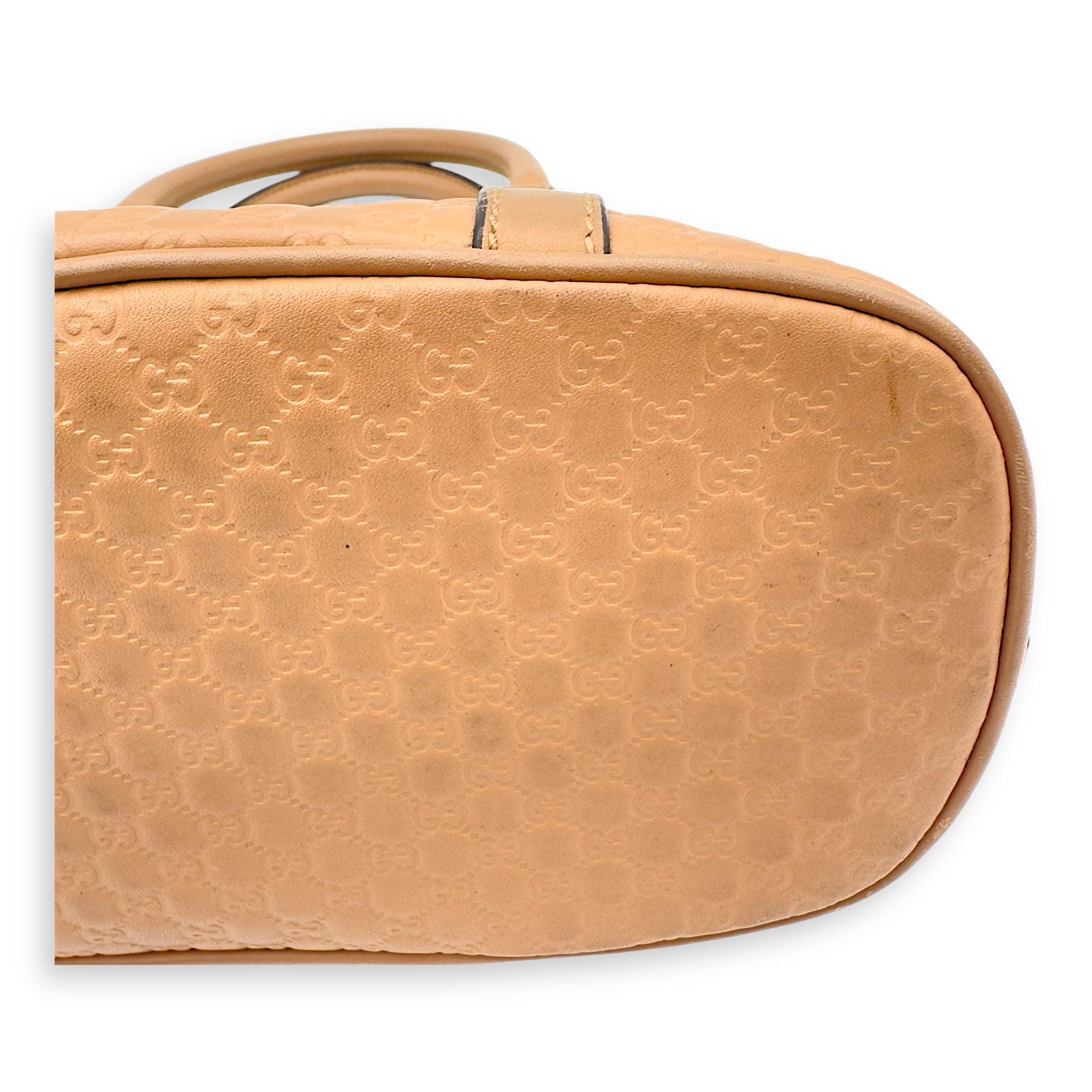 Gucci Dome Top Handle Bag Beige in Calfskin, Gold hardware_11