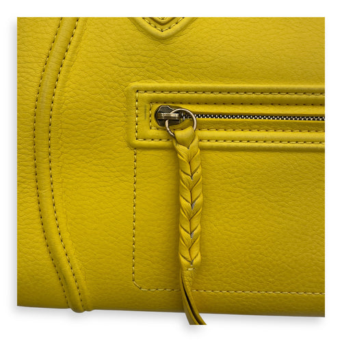 Celine Phantom Luggage Yellow Top Handle Bag in Calfskin, Gold hardware_11