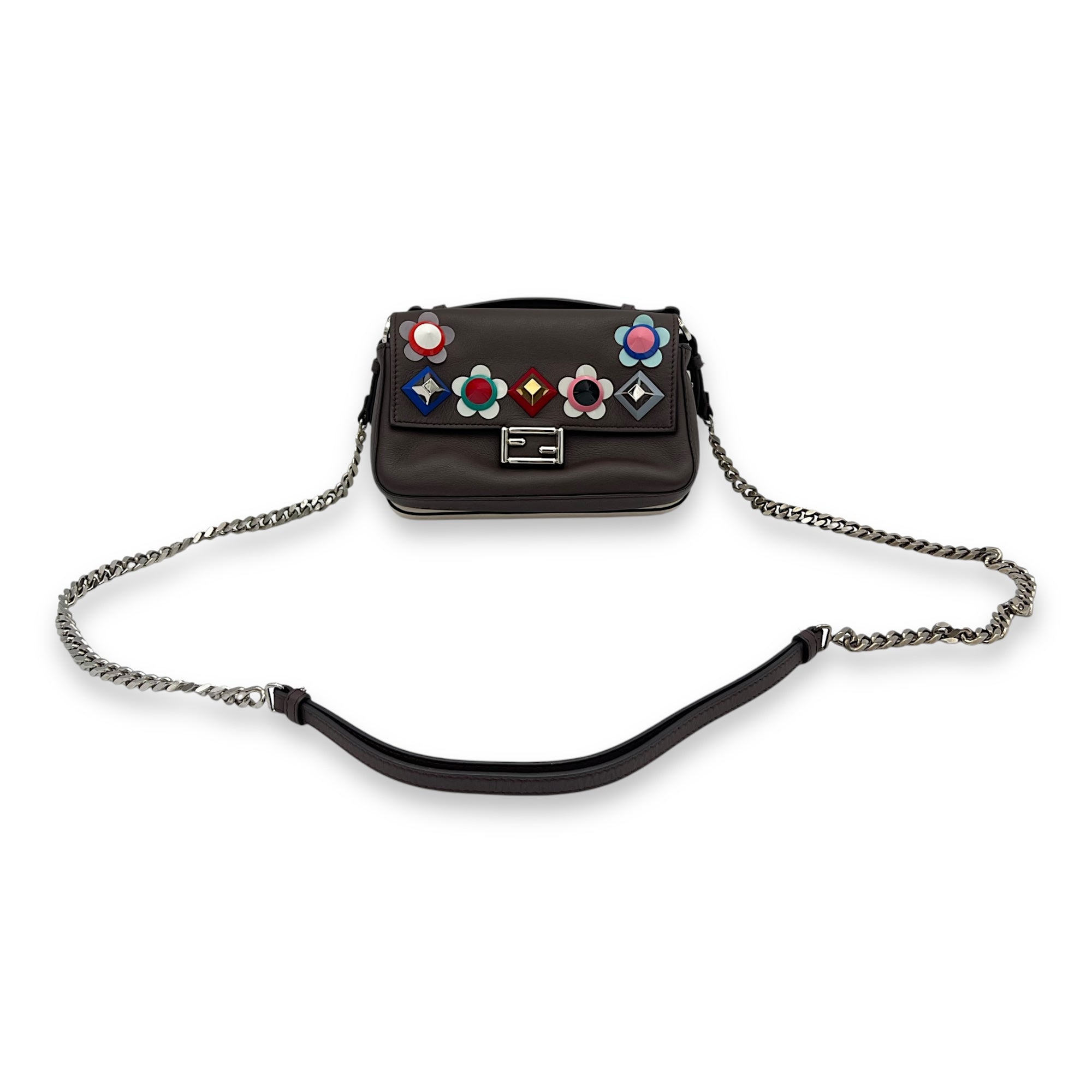 【FENDI】DOUBLE BAGUETTE CROSSBODY BAG Fendi - Baguette Double leather crossbody bag black - The Corner
