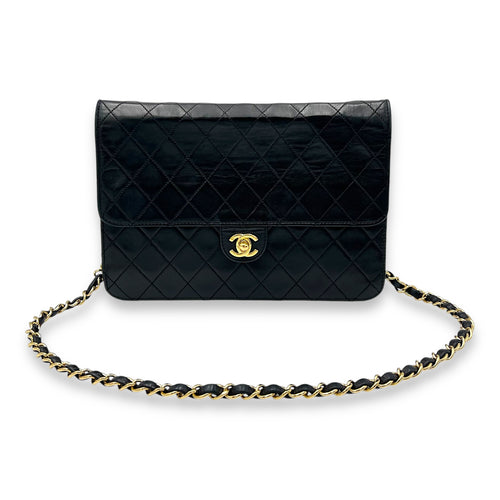 Chanel Vintage Top Handle Bag Medium Black in Lambskin, Gold hardware_7