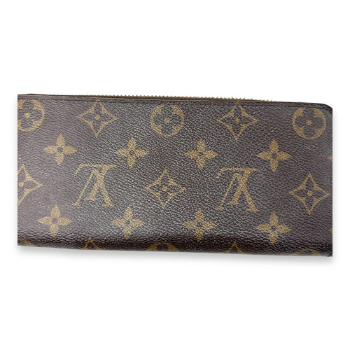 Louis Vuitton Clemence Wallet Brown in Monogram Coated Canvas, Gold hardware_8