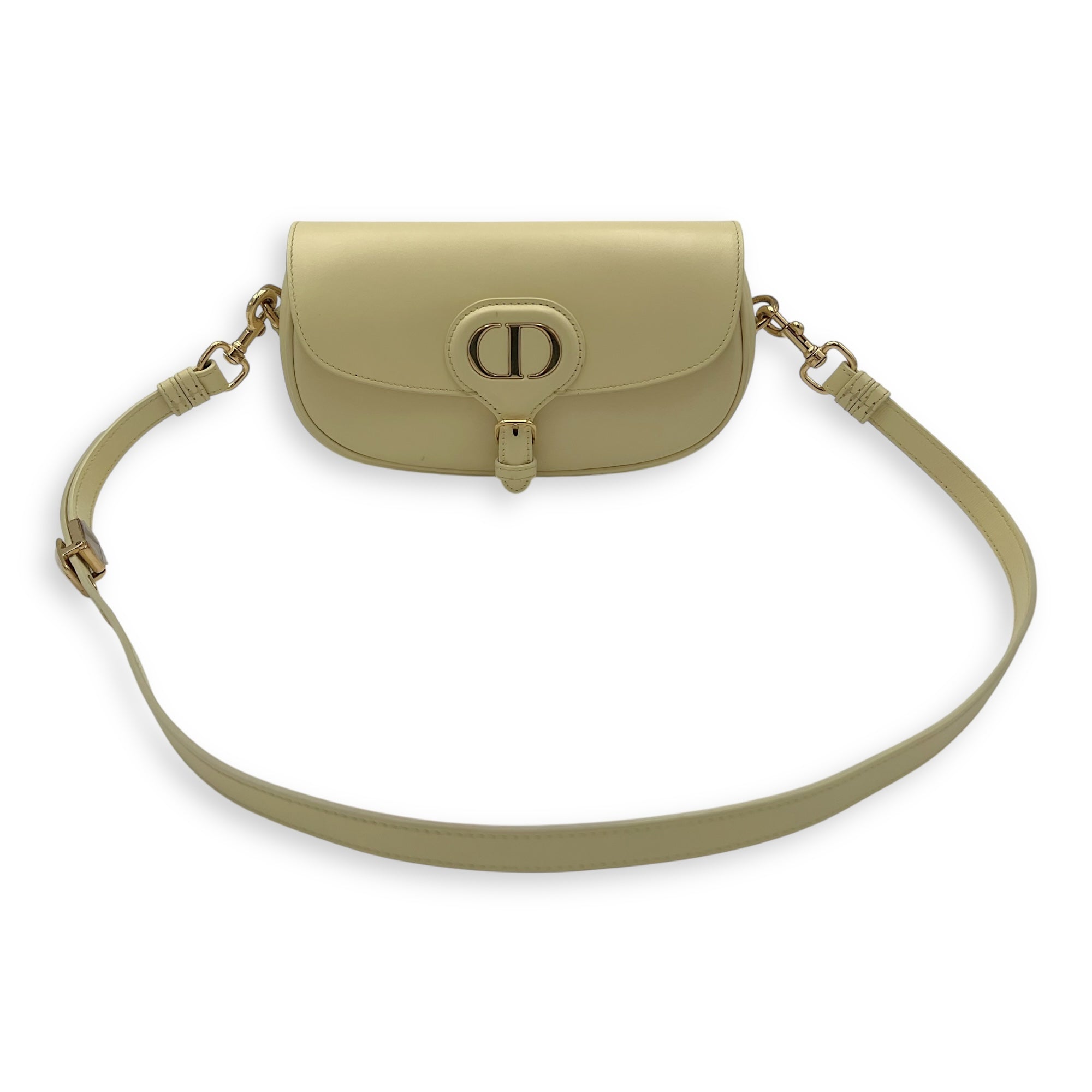 Christian Dior Bobby East West Yellow Crossbody Bag in Calfskin, Gold hardware_15