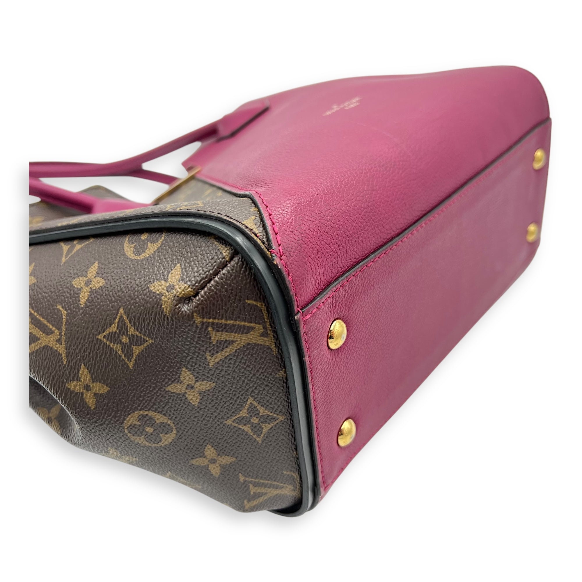 Louis Vuitton Kimono Top Handle Bag MM Brown in Monogram Coated Canvas, Gold hardware_15