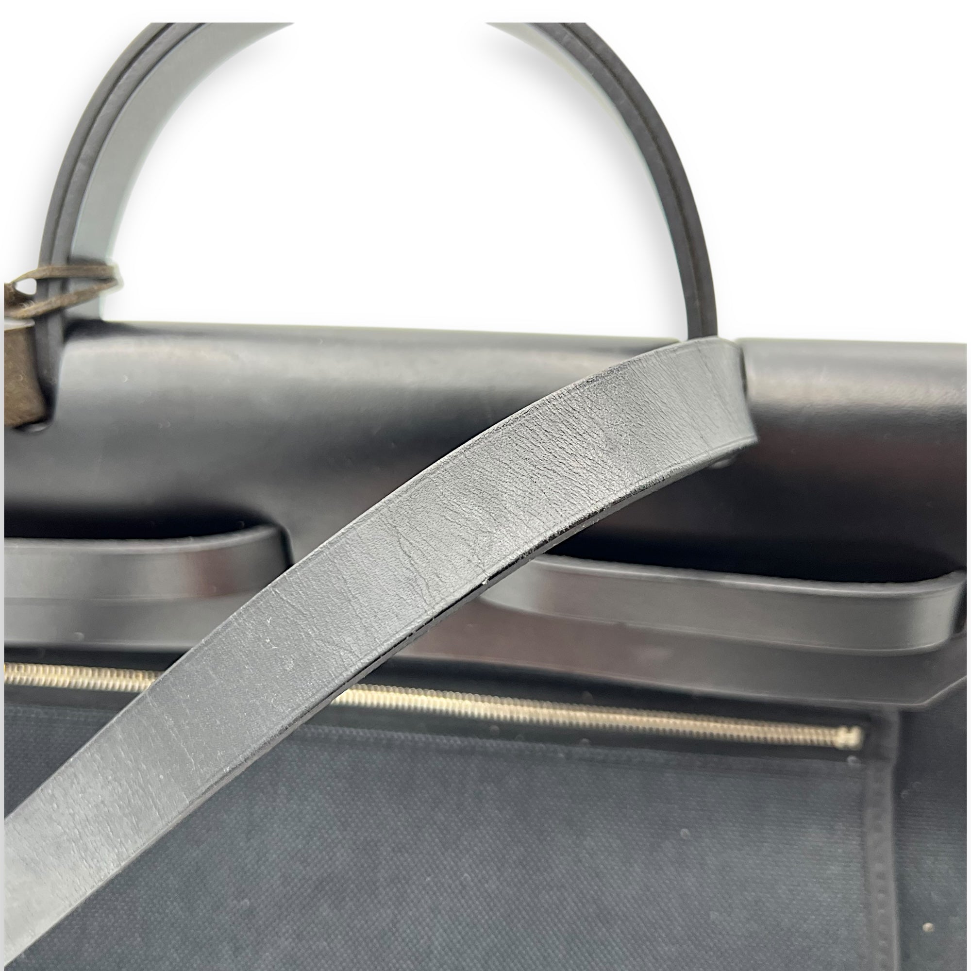 Hermès Herbag 31 Black Top Handle Bag in Canvas, Silver hardware_15