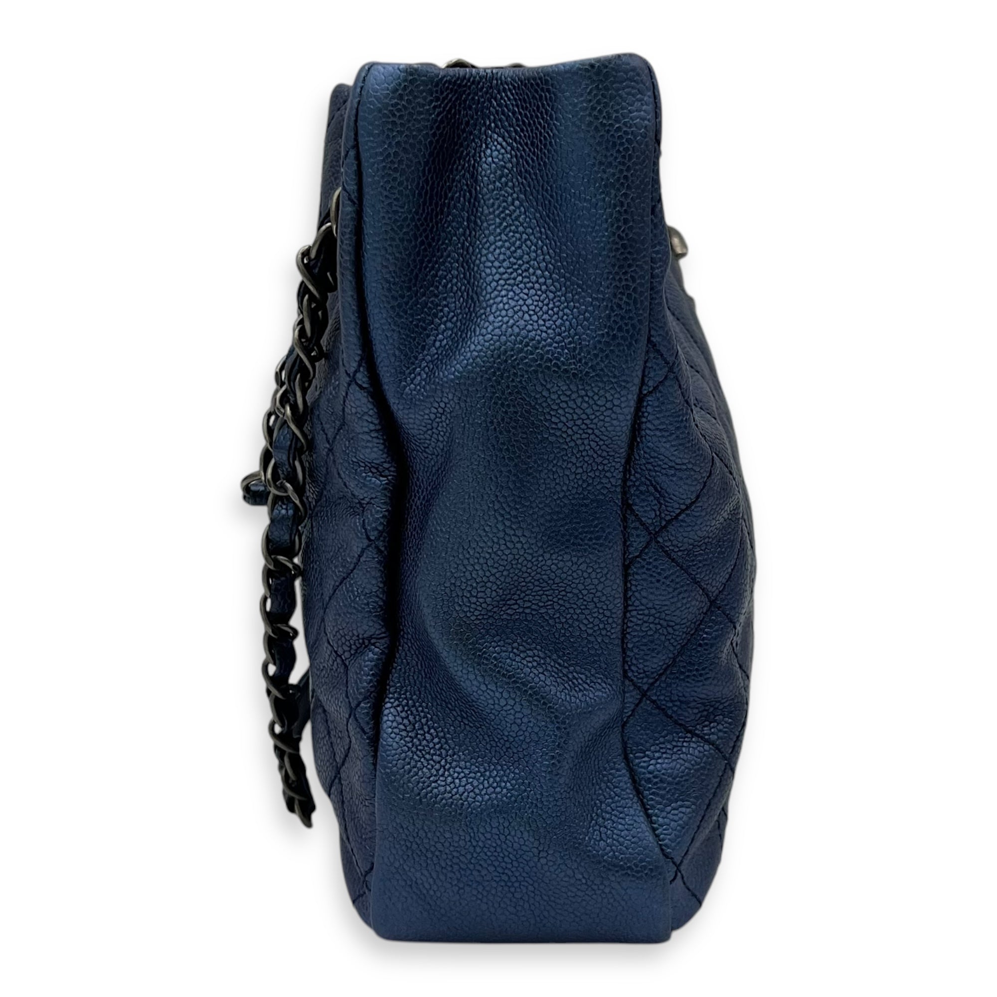 Chanel Others Tote Bag Blue in Caviar Leather, Ruthenium hardware_3