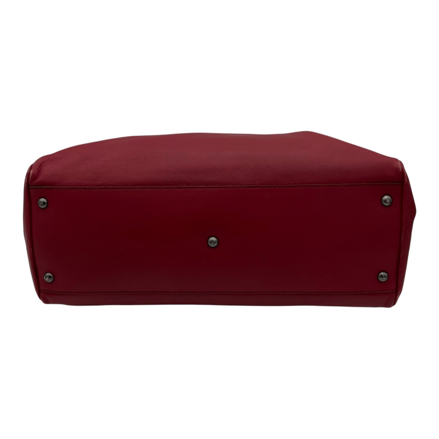 Fendi Peekaboo Top Handle Bag Red in Calfskin, Mixed hardware_5