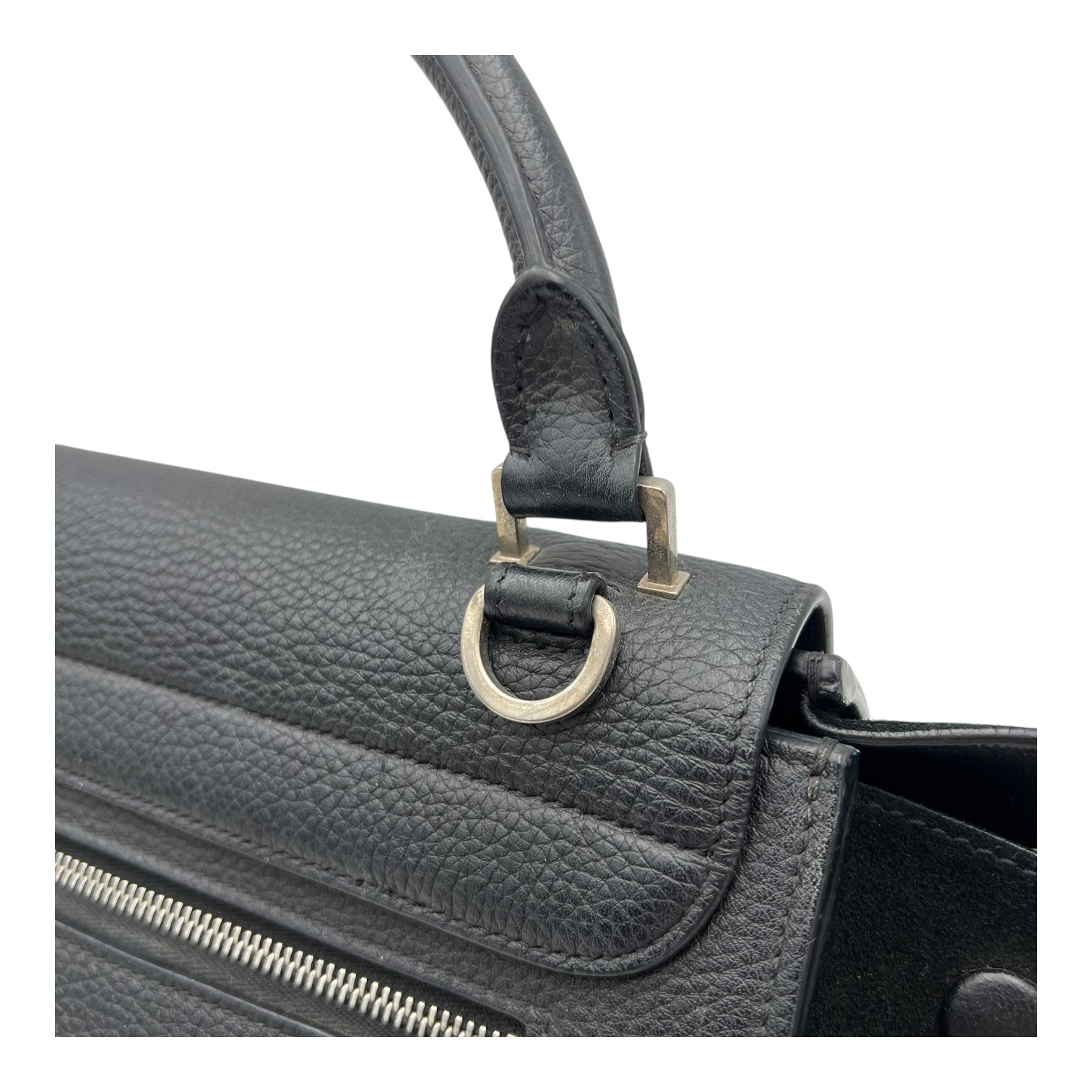 Celine Trapeze Small Black Shoulder Bag in Calfskin, Silver hardware_15