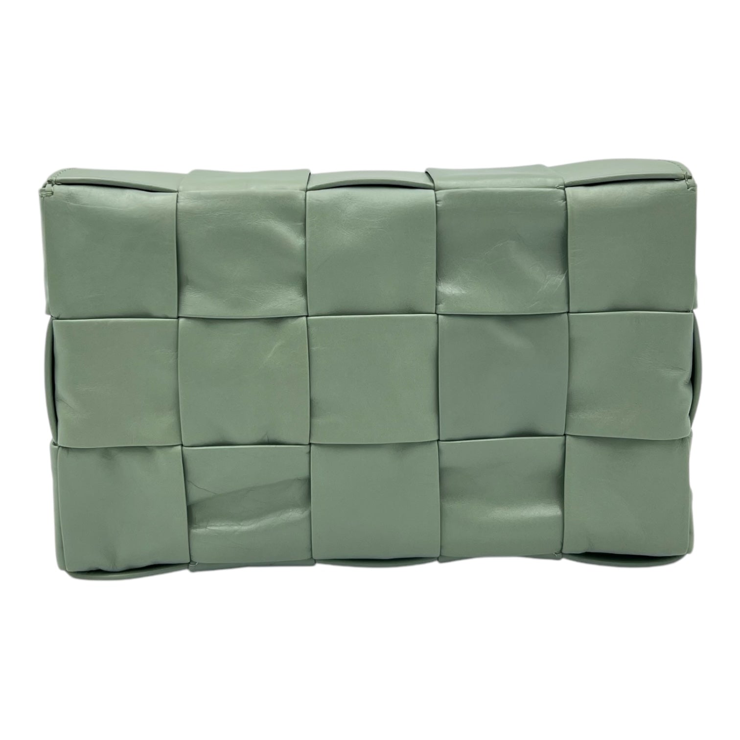 Bottega Veneta Cassette Crossbody Bag Green in Calfskin, Silver hardware_2