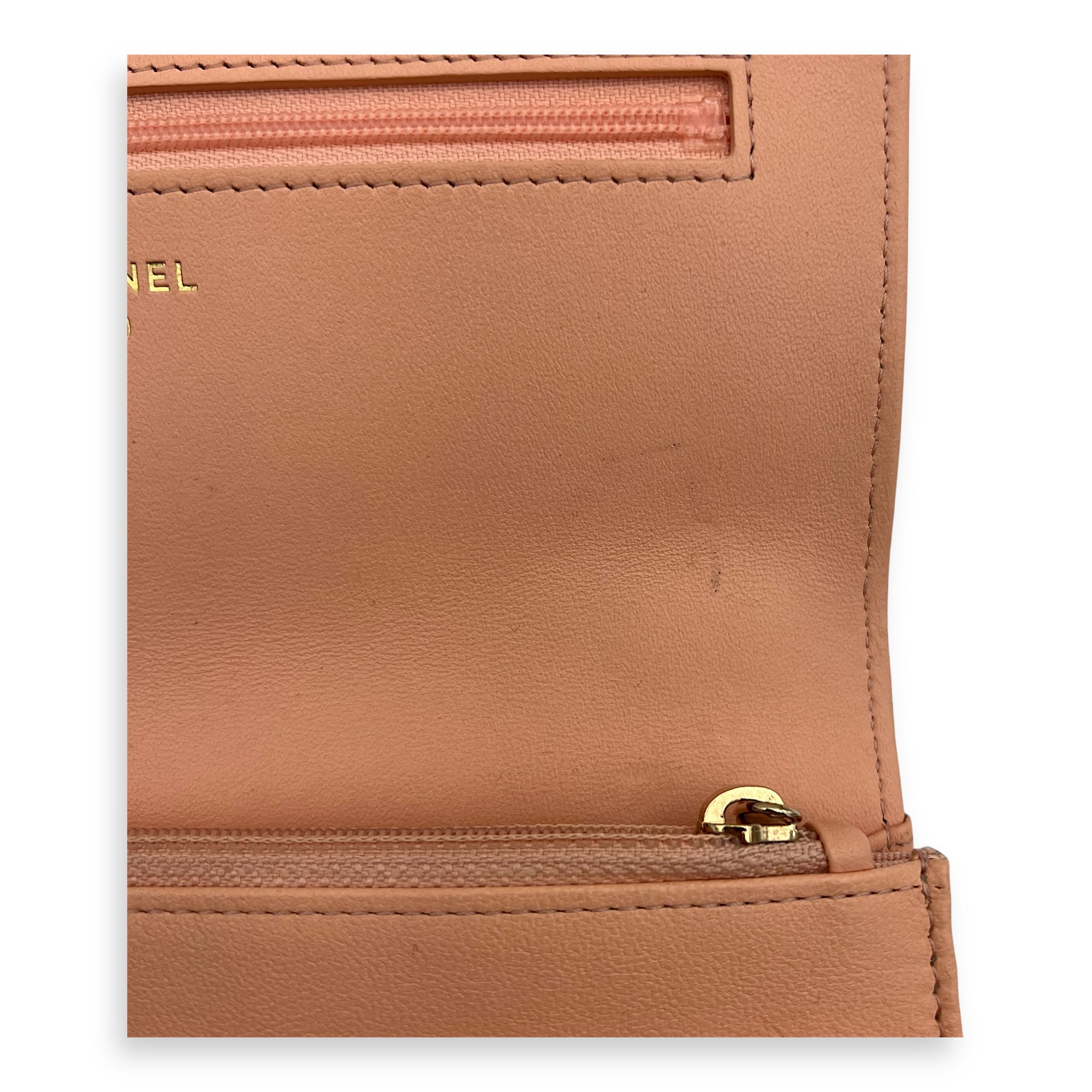 Chanel C19 Wallet On Chain Peach in Lambskin, Mixed hardware_8