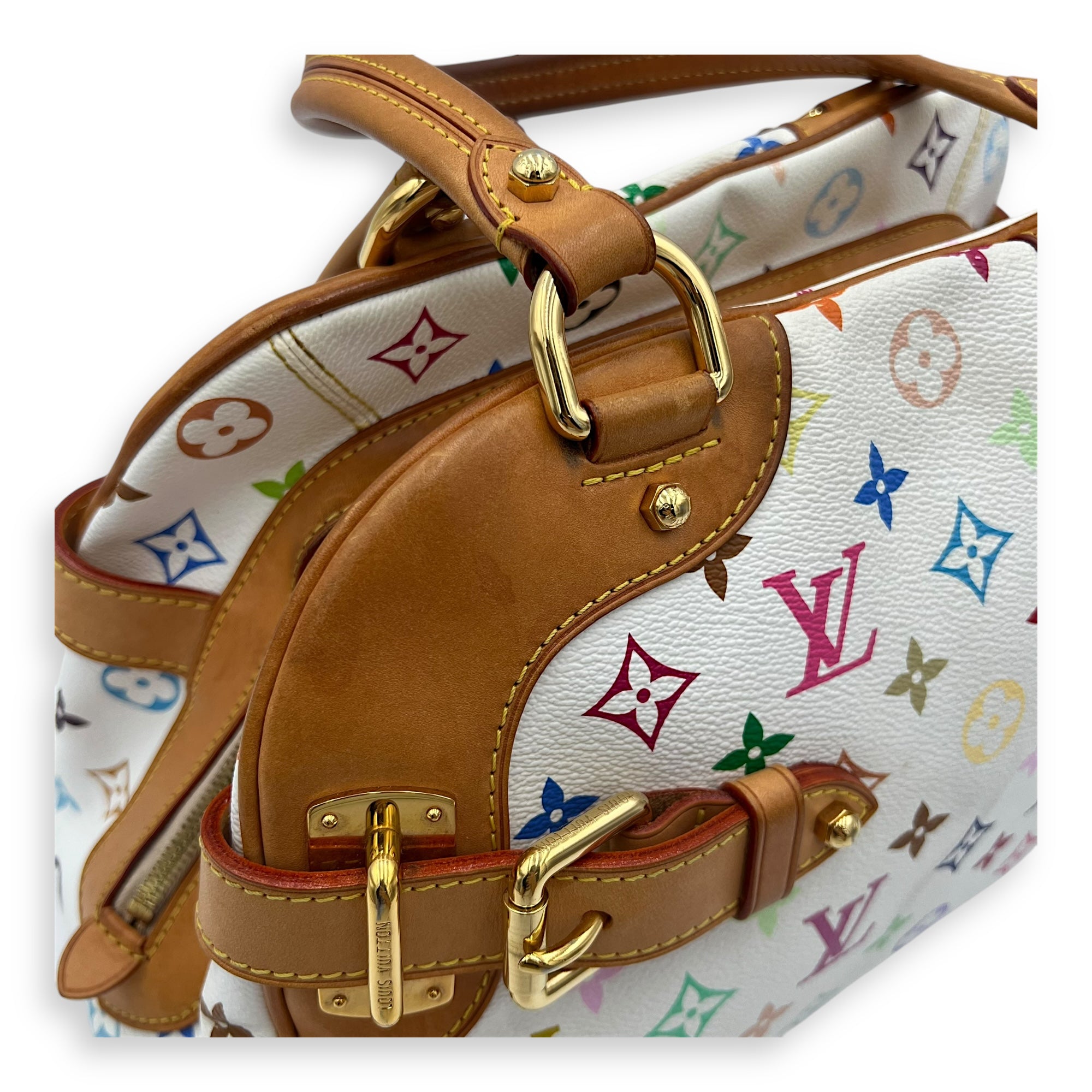Louis Vuitton Claudia Shoulder Bag Multicolor x Murakami in Monogram Coated Canvas, Gold hardware_15