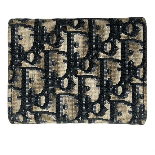 Christian Dior Saddle Wallet Blue in Jacquard, Gold hardware_2