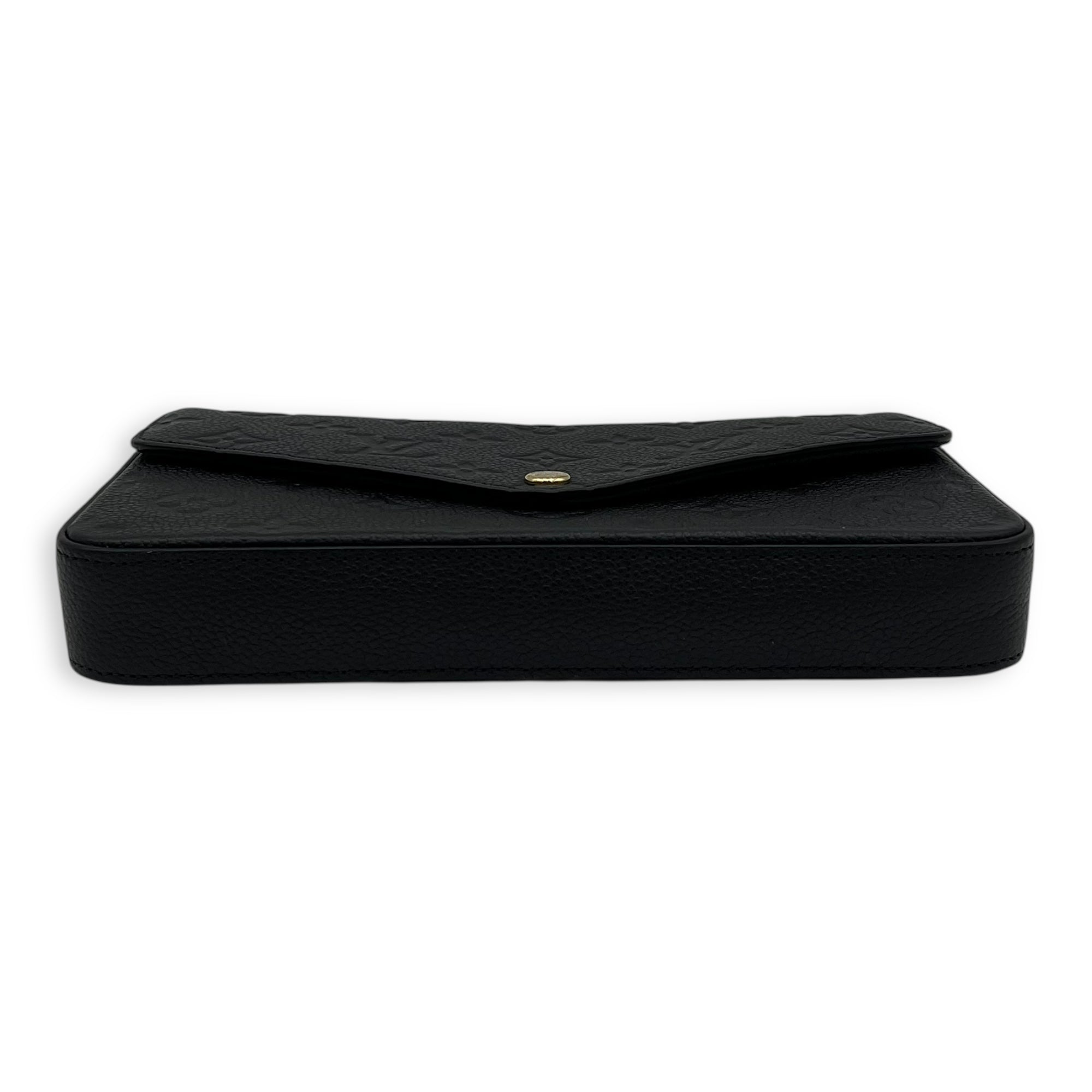 Louis Vuitton Felicie Wallet On Chain Black in Monogram Empreinte Leather, Gold hardware_5