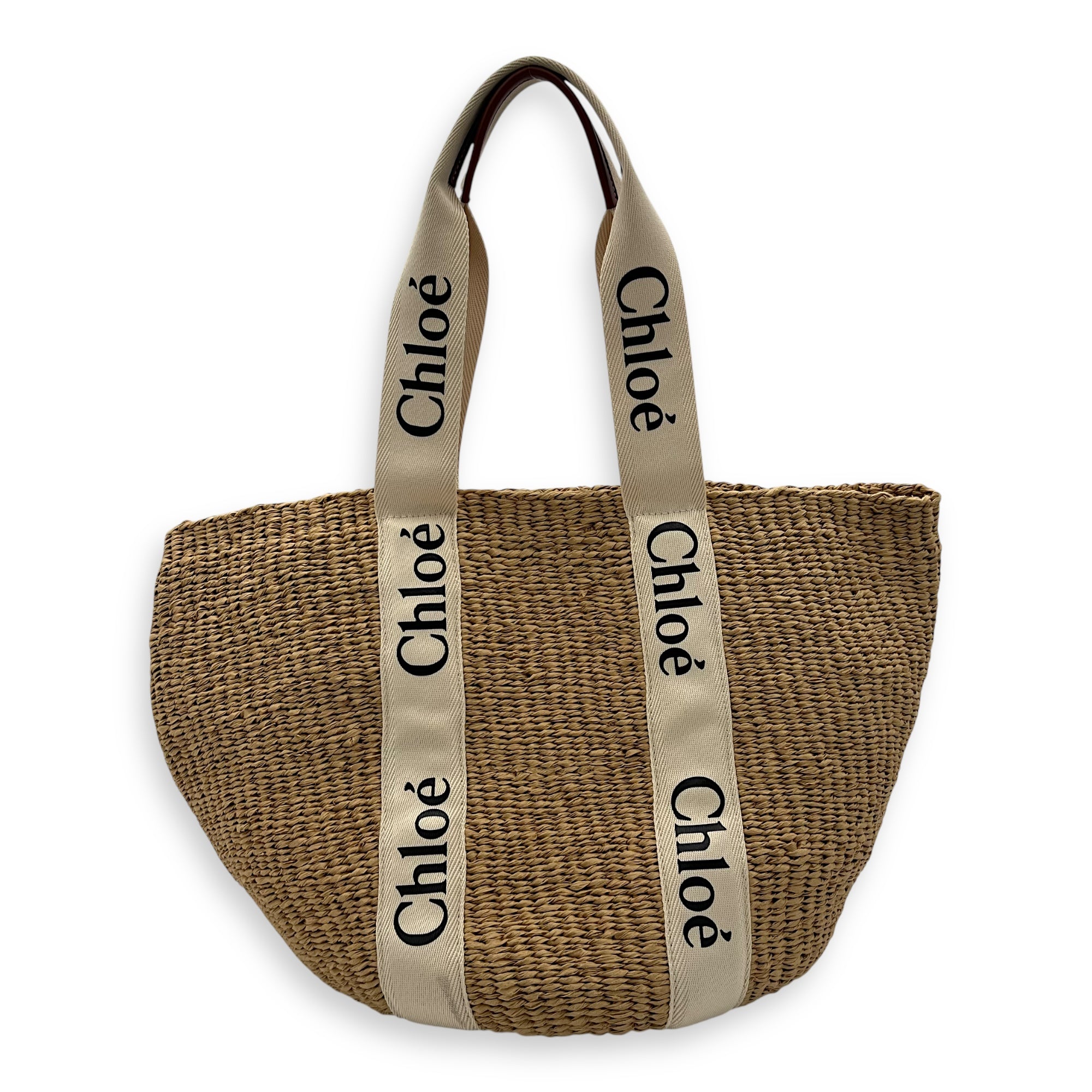 Chloé Woody Basket Brown Tote Bag in Raffia_2