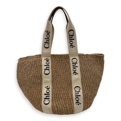 Chloé Woody Basket Brown Tote Bag in Raffia_2