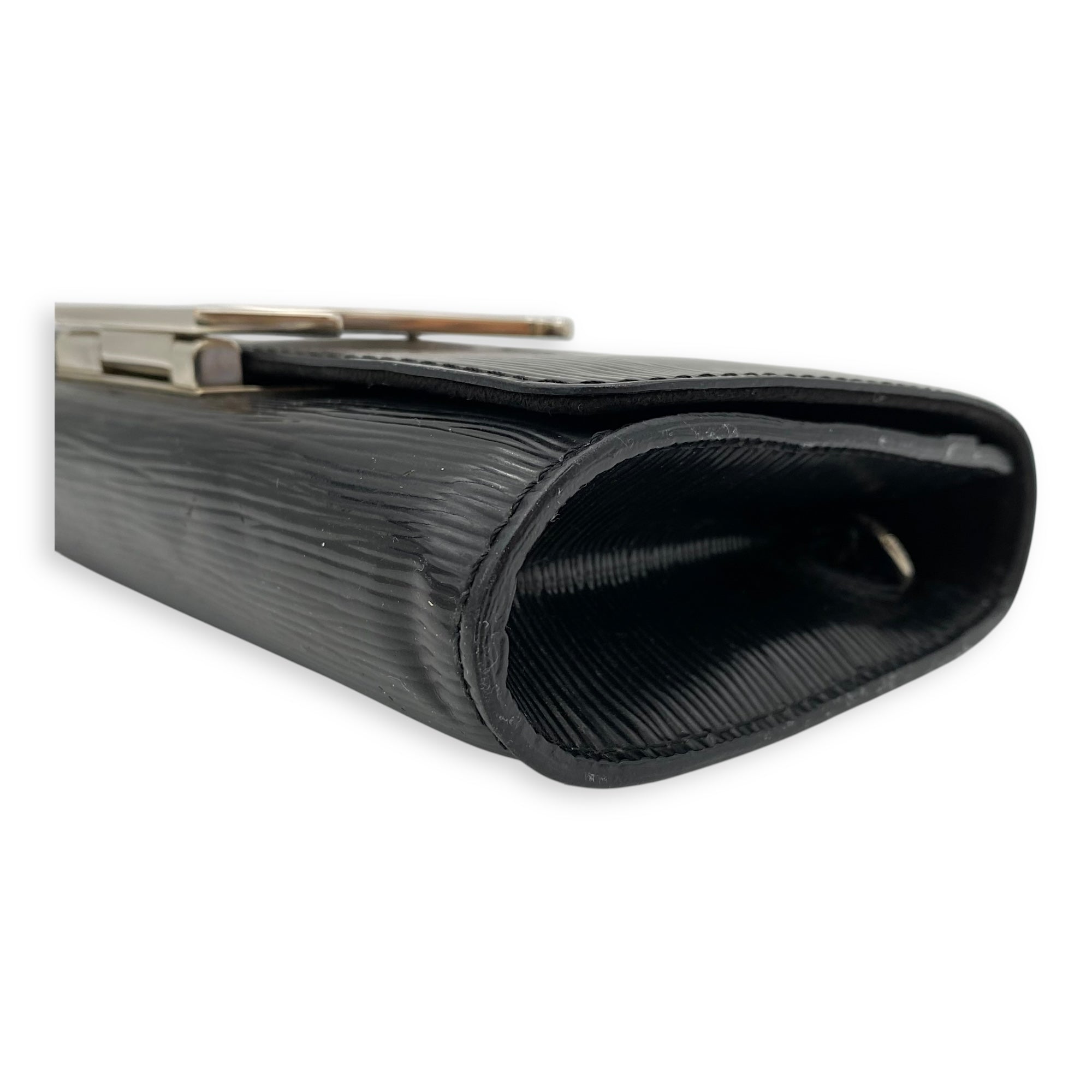 Louis Vuitton Louise Wallet On Chain Small Black in Epi Leather, Silver hardware_9