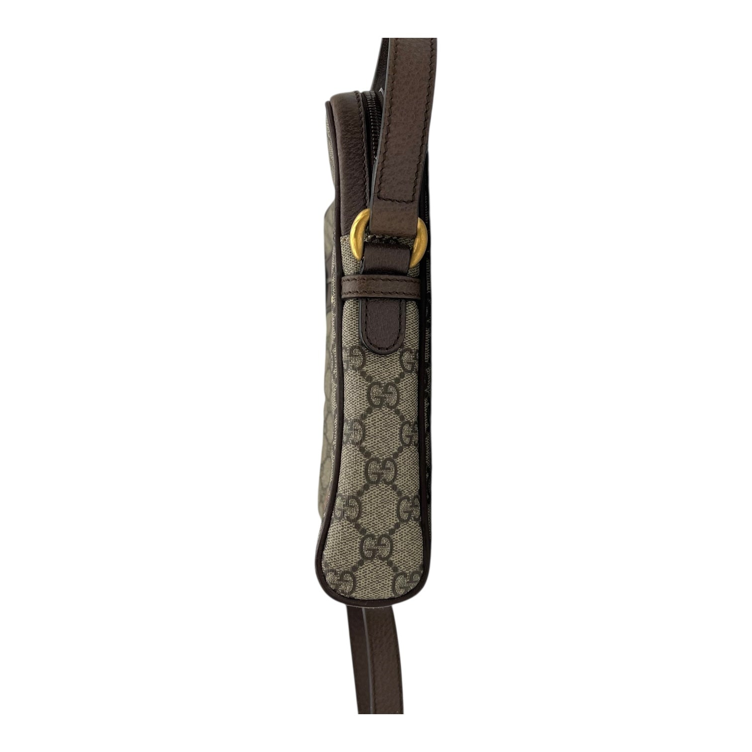 Gucci Ophidia Crossbody Bag Brown in Monogram Coated Canvas, Gold hardware_4