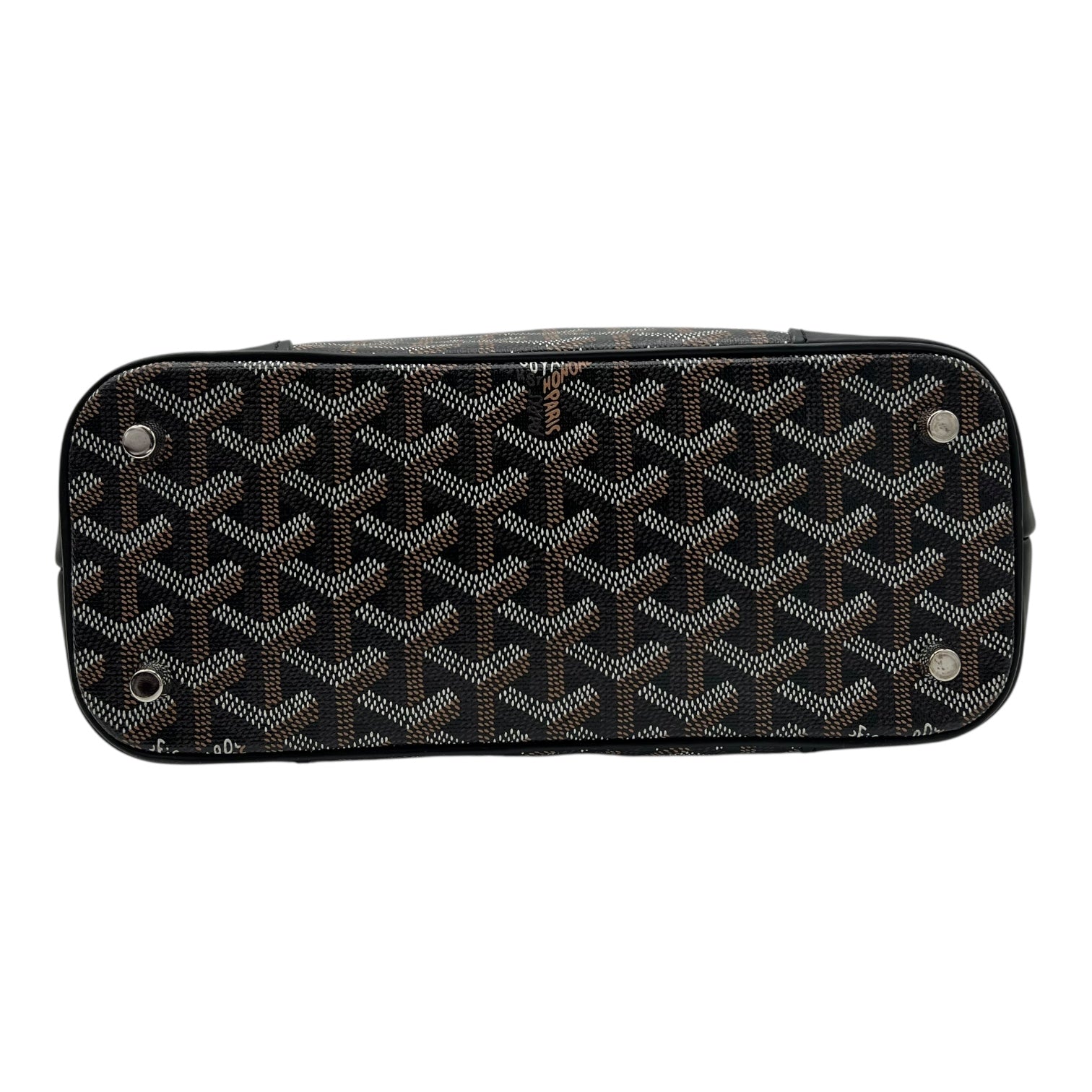 Goyard Beluga Top Handle Bag Black in Coated Canvas, Silver hardware_5