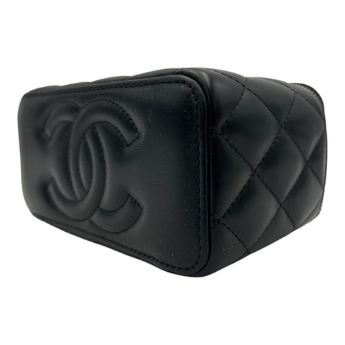 Chanel Pearl Crush Vanity Crossbody Bag Black in Lambskin, Gold hardware_10